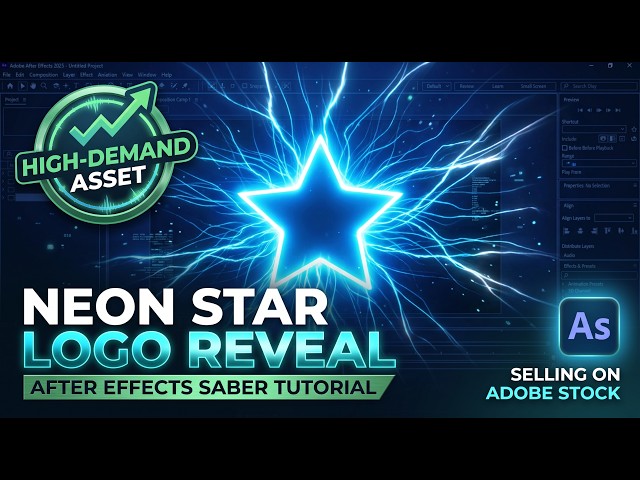 How to Create High Demand Saber Logo Animation for Adobe Stock | After Effects Tutorial