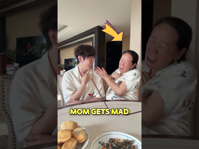 Mom vs son: when mom gets angry