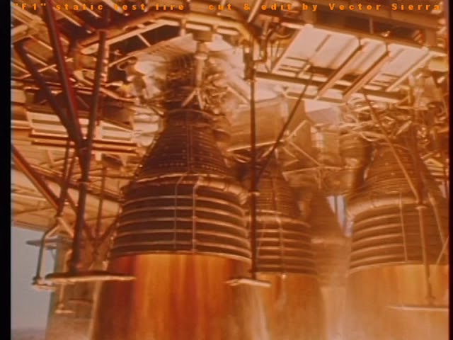 Saturn V - "F1" engine static fire test (full stereo sound!)