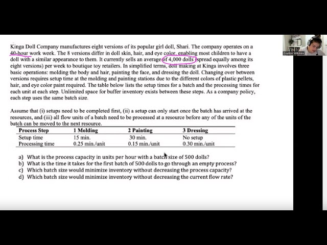 Kinga Doll Problem (Capacity Analysis with Batching)