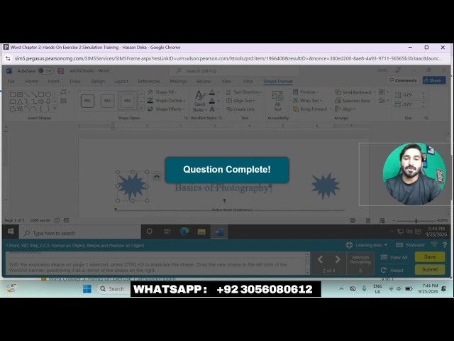 Word Chapter 2: Hands-On Exercise 2 Simulation Training | Word Chapter 2 Exercise 2 Simulation Exam