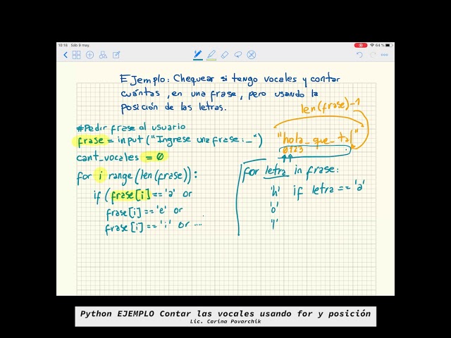 033 Python EJEMPLO contar vocales con for y posicion