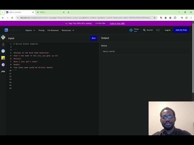 DAY 1| 100 days of code | Python | SQL | Working With Variables and Strings |