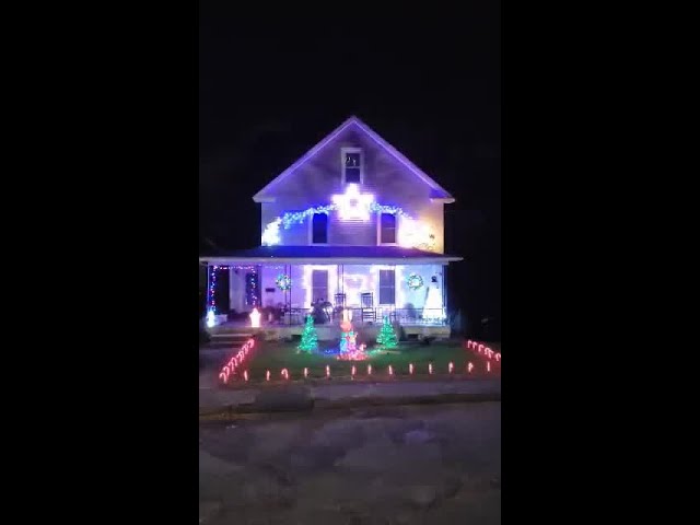 Holiday lights shine bright on a Ware household