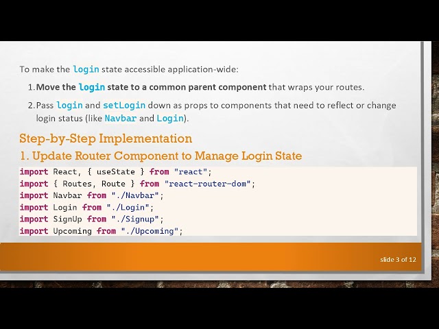 Managing login State for Consistent Navbar Updates in React