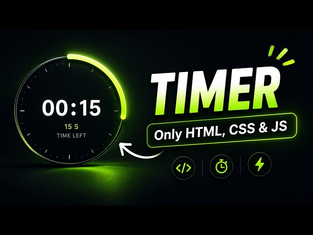Stopwatch Using HTML CSS JavaScript | Real-Time Timer Project for Beginners