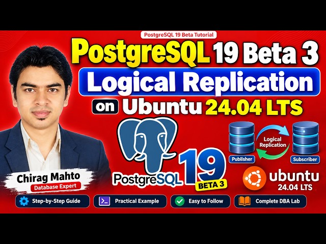 PostgreSQL 19 Beta 3 Logical Replication on Ubuntu 24.04 LTS | Step-by-Step DBA Lab #postgresql #dba