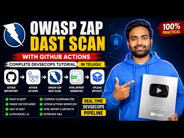 OWASP ZAP DAST Scan with GitHub Actions|Complete DevSecOps Tutorial in Telugu|CI/CD Security Testing