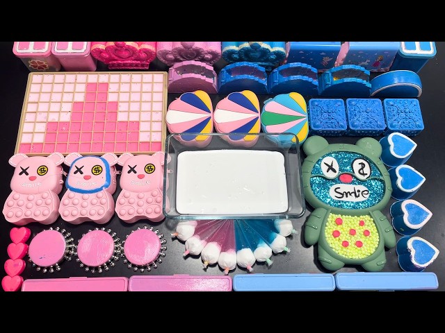 RELAXING MAKEUP VS PIPING BAGS PINK VS BLUE | Mixing Random Things Into GLOSSY Slime