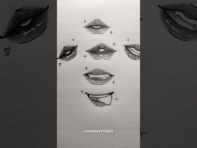 How to draw lips 👄✨ #drawing #art #sketch #howtodraw #tutorial #anime #caramenggambar #shorts