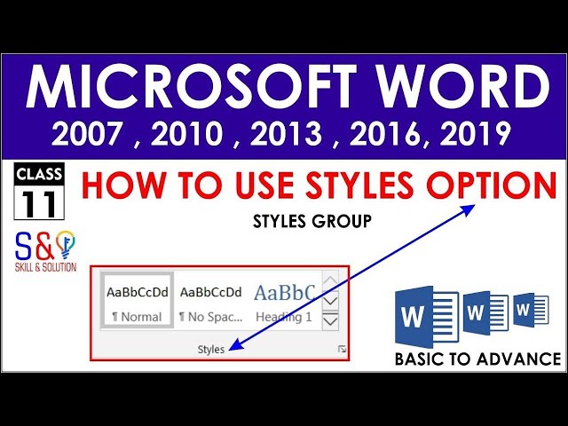How To Use Style Option In Ms Word