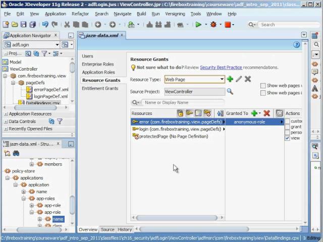 ADF Training |  Oracle ADF 11g Security - Custom ADF Login Form - Part 2