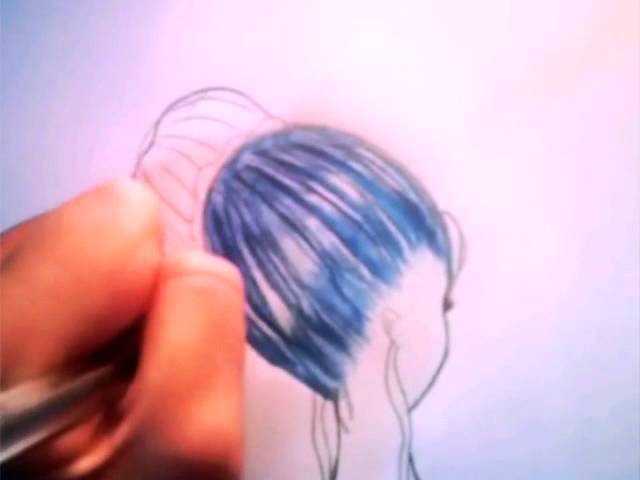 How to draw a blue hair |Tutorial♥Draw