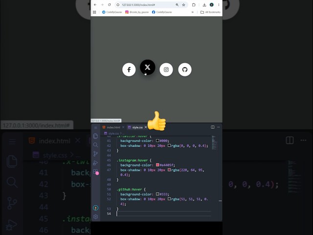 Social Media Icons with Hover Effects | HTML & CSS #shorts #html #css #javascript