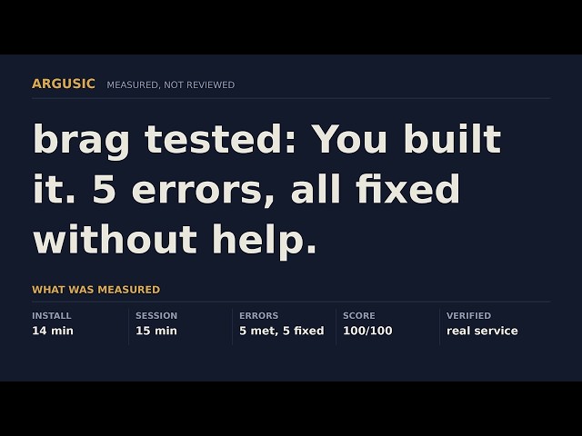 brag tested: You built it. 5 errors, all fixed without help.