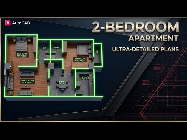 Draw a 2 Bedroom Apartment in AutoCAD | Beginner Practice Project
