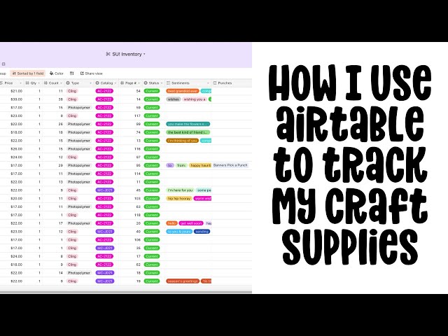 How I use Airtable to track my craft supplies!