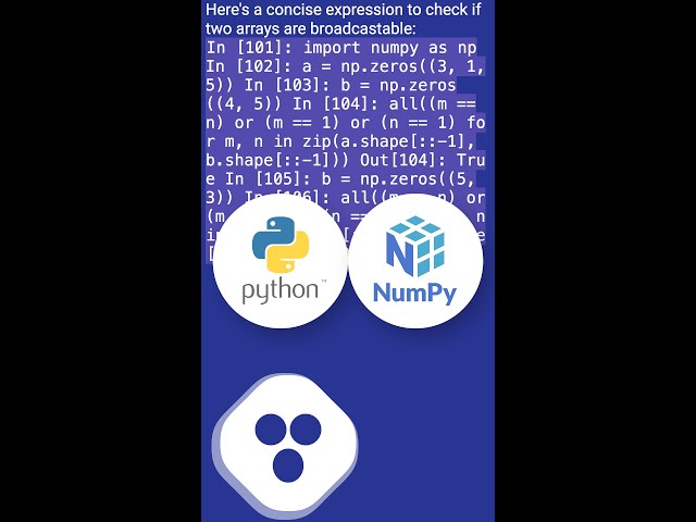 Checking if two arrays are broadcastable in python #shorts