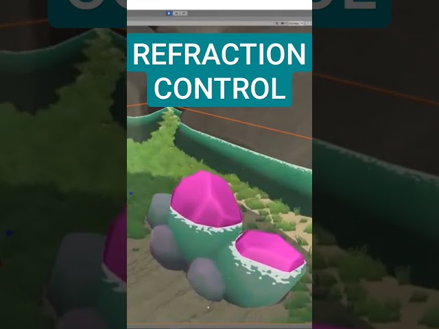 Stylized Water Shader Graph With Refraction and Foam Controls #shorts