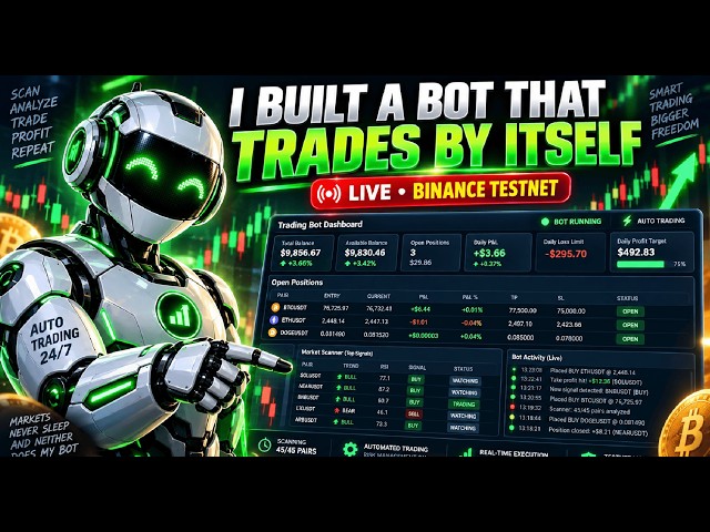 🔴 LIVE: My Binance Trading Bot Trades Automatically 🤖 | Real-Time Scanner, Entries, OCO Stops & P&