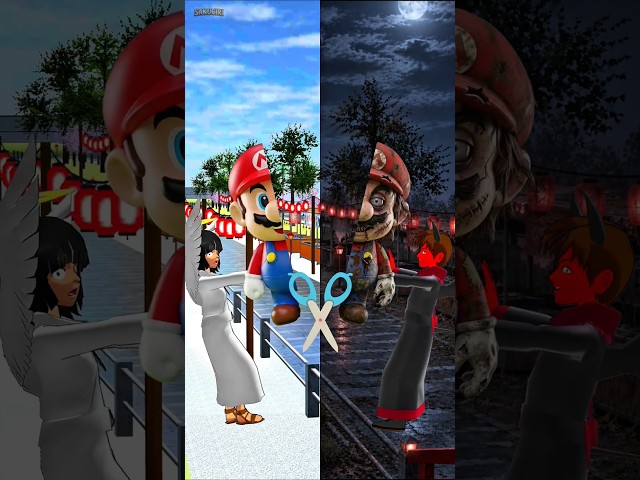 Angel Mio and Devil Yuta Fight Over a Mario Doll #sakuraschoolsimulator #idsakuraschoolsimulator