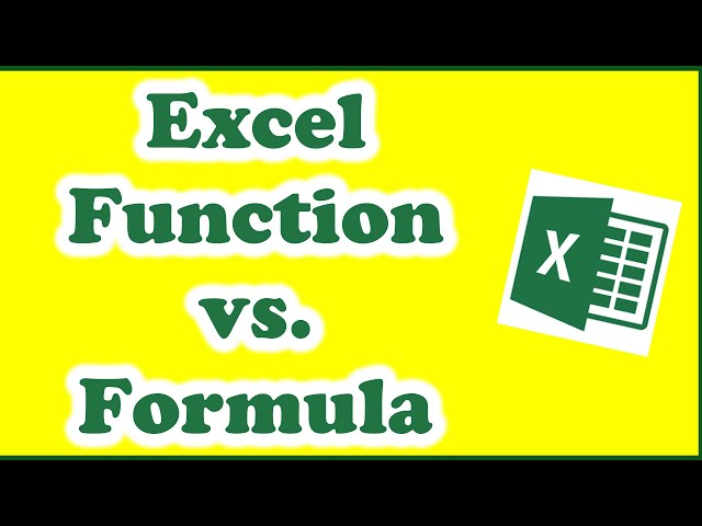 EXCEL FUNCTION vs. FORMULA: Difference between function and formula in Microsoft Excel.