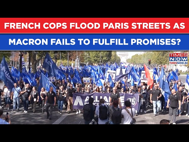France Police Fierce Protest: Cops Flood Paris Streets As Macron Fail To Fulfill Promises? Watch