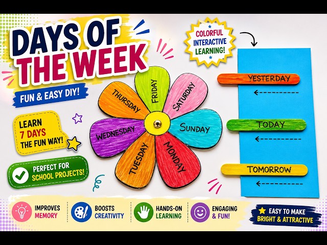 How to Make Days of the Week Model for School Exhibition | DIY Cardboard Project | Educational TLM