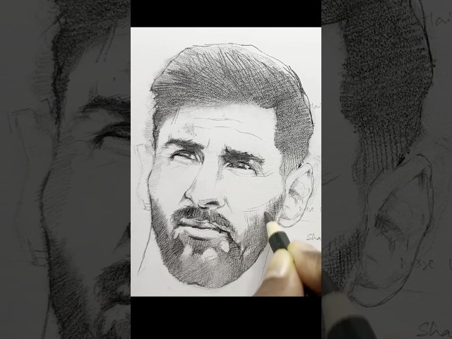 Portrait Drawing Messi #drawing #sketch #howtodraw