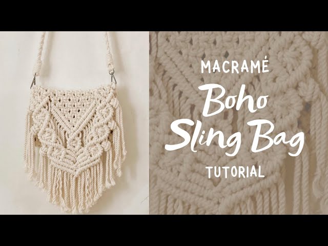 Macrame BOHO BAG | SLING BAG | Easy Tutorial for Beginners (Design # 1)