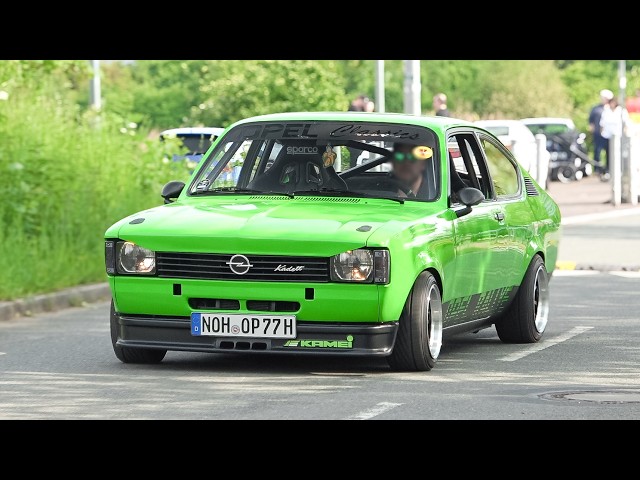 Cars leaving Youngtimer Show Zeche Ewald 2026- Alpina E30, Manta B GSI, Treser Polo, Capri, Kadett C