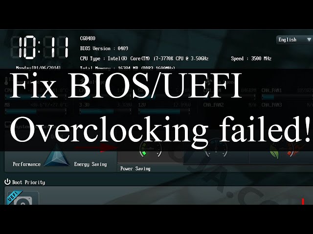 How to fix overclocking failed error (BIOS/UEFI)
