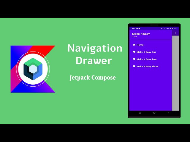 Jetpack Compose | Navigation-Drawer | Navigation | Menu | Kotlin | Android | Make It Easy