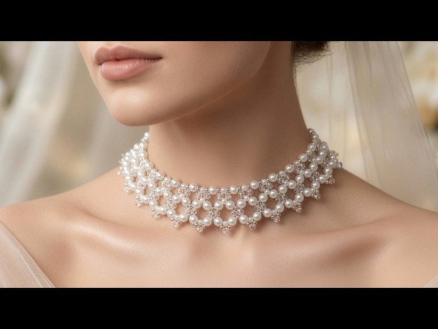 DIY White Pearl Beaded Necklace: Wedding Jewelry Making using Pearls, Seed Beads, Crystals & Thread!