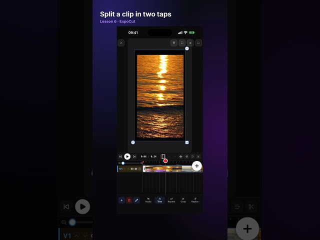 Split a Clip in Two Taps — ExpoCut #Shorts