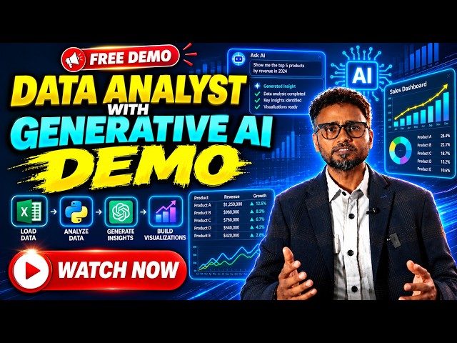 Data Analyst with Generative AI | Complete Demo Session | H2K Infosys