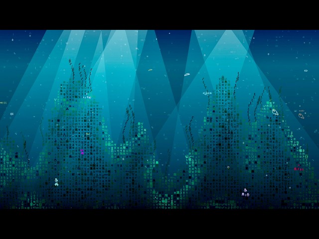 2 Hours of Generative Underwater ASCII Art | Ambient Drone & Binaural Soundscape