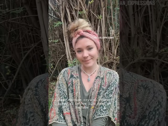 New macrame crystal necklace tutorial is live ✨️ #shorts #macrame #macrametutorial #macramecreation