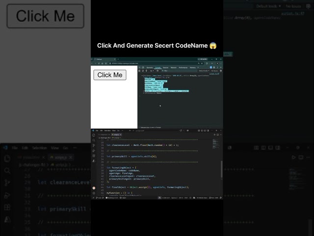 JS Mini Challenge Solved 💯 | Secret Agent Profile Generator | My Dev Journey 🚀