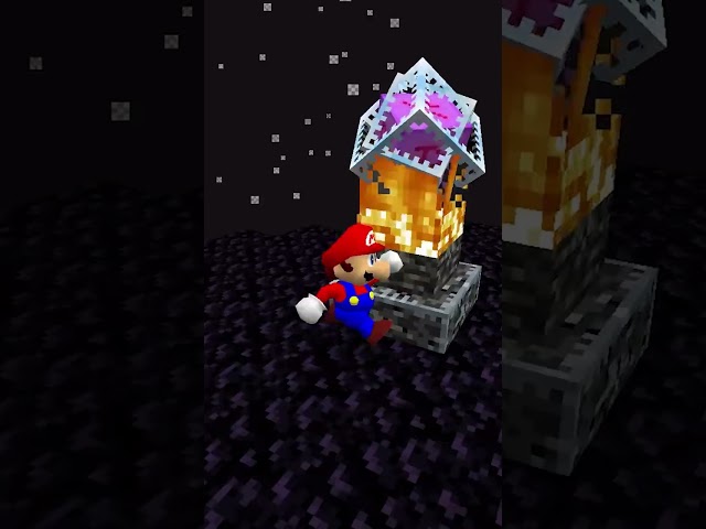 Mario Fights The Ender Dragon in Minecraft! #shorts