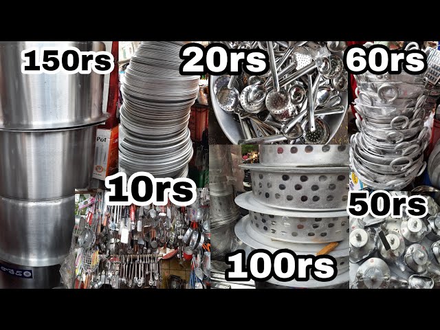 KITCHEN COOK WARE&TABLE WARE SHOPPING | Indian kitchen utensils supporting haul in BegumBazar
