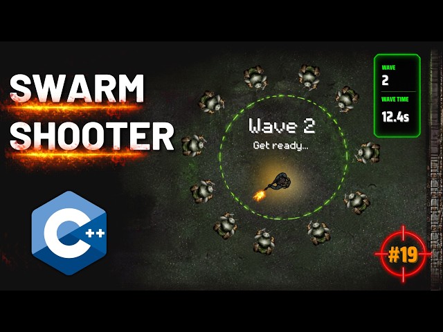 Wave Timer & "Get Ready" Overlay - C++ Swarm Shooter with Raylib (no Engine) (#19)