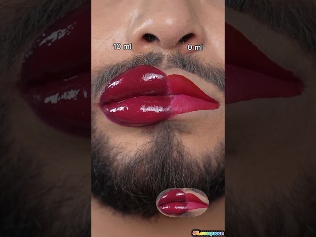 0 ml OR 10ml fuller Lips👄Tutorial 😍#fullerlips #tutorial #shortvideo#youtubeshorts#virallipstickhack