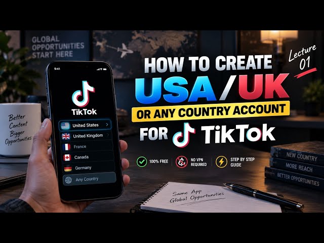 How to Create USA, UK & France TikTok Account | Complete Step-by-Step Guide  | Lecture 01