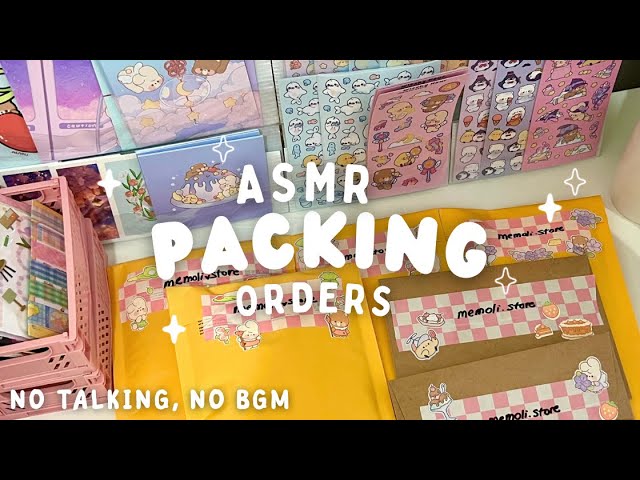 packing orders for my sticker shop 02 💌🎀 ASMR packing sounds, no talking, no bgm