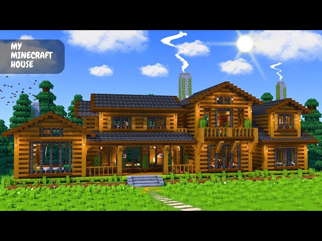 Minecraft: How to build a large wooden mansion | Tutorial