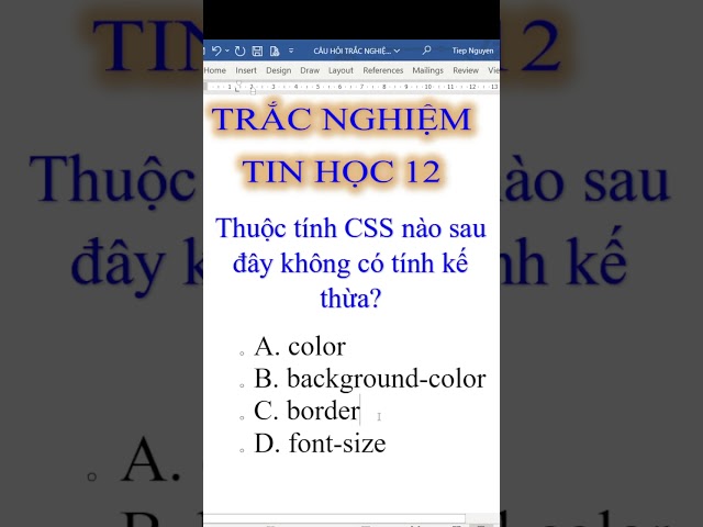 Computer Science 12 Test - CSS Inheritance