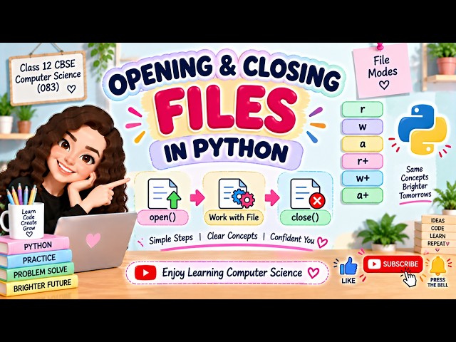 File Handling in Python | Open, Close & File Modes | Class 12 CBSE CS 083