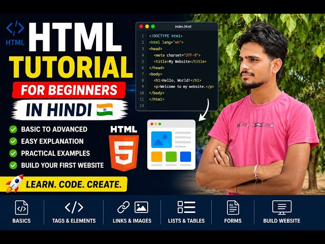 HTML Tutorial for Beginners in Hindi | HTML Full Course | Learn HTML from Scratch 2026