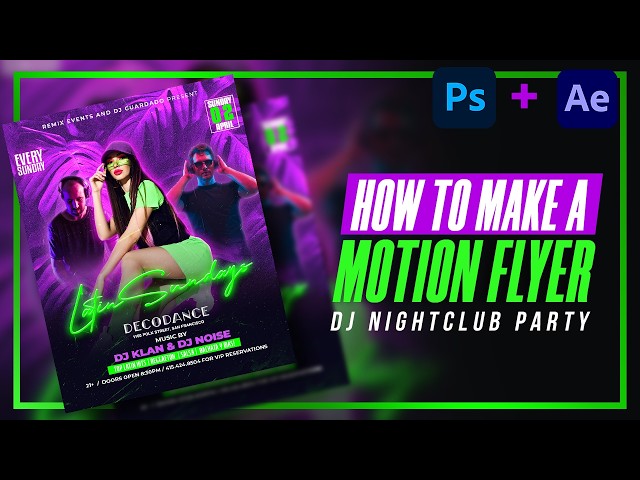 How to Animate a Dj Night Club Flyer  in After Effects  | After Effects Tutorial
